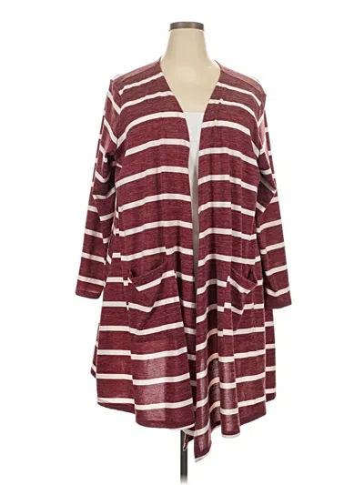 Pre-owned Lularoe Kimono In Burgundy