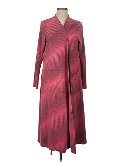 Pre-owned Lularoe Kimono In Burgundy