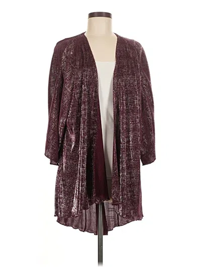 Pre-owned Lularoe Kimono In Burgundy