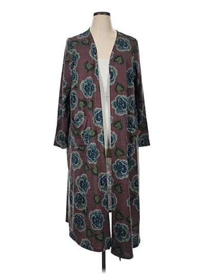 Pre-owned Lularoe Kimono In Burgundy