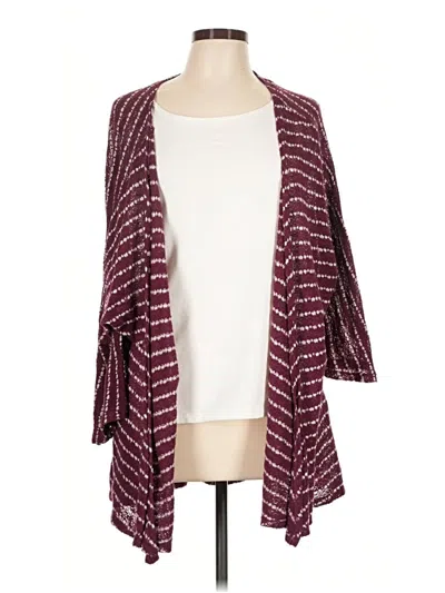 Pre-owned Lularoe Kimono In Burgundy