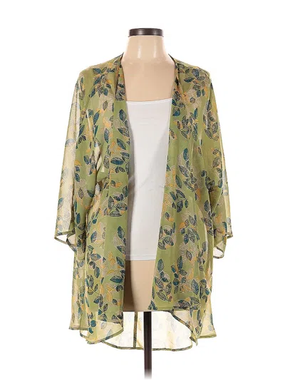 Pre-owned Lularoe Kimono In Green