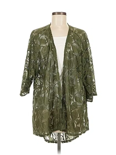 Pre-owned Lularoe Kimono In Green
