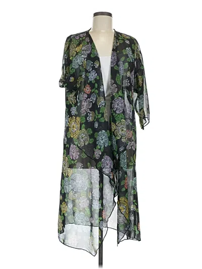 Pre-owned Lularoe Kimono In Green