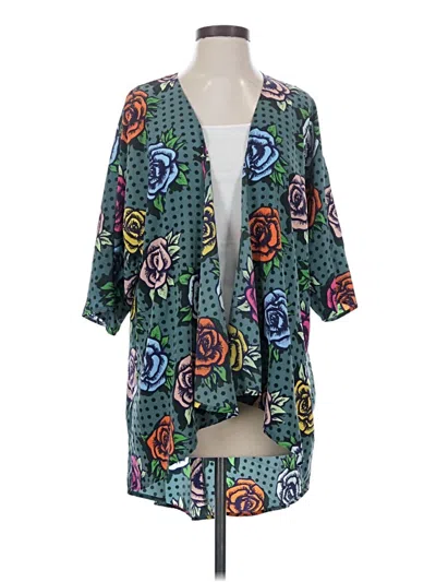 Pre-owned Lularoe Kimono In Green
