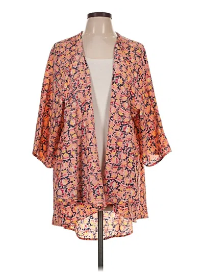 Pre-owned Lularoe Kimono In Orange
