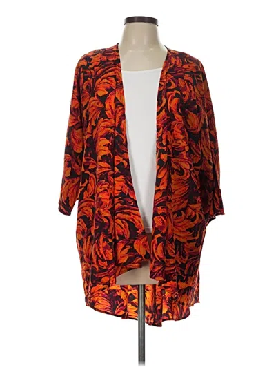 Pre-owned Lularoe Kimono In Orange
