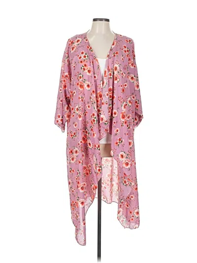 Pre-owned Lularoe Kimono In Pink