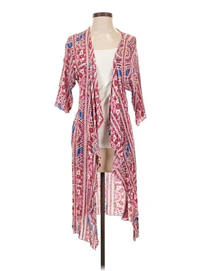 Pre-owned Lularoe Kimono In Pink
