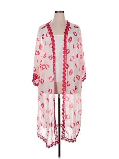Pre-owned Lularoe Kimono In Pink
