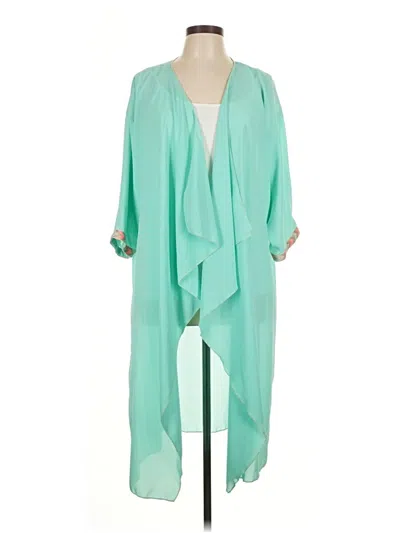 Pre-owned Lularoe Kimono In Teal