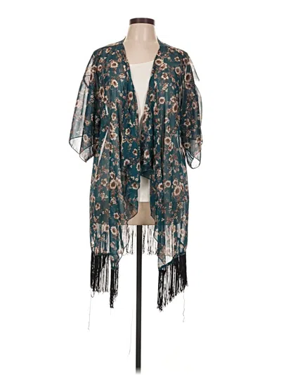 Pre-owned Lularoe Kimono In Teal