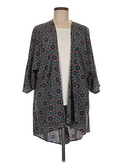 Pre-owned Lularoe Kimono In Teal