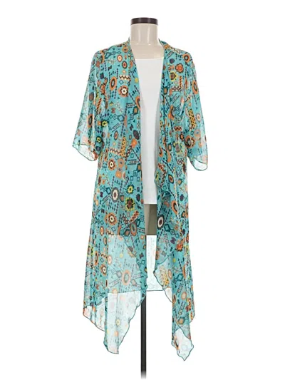 Pre-owned Lularoe Kimono In Teal