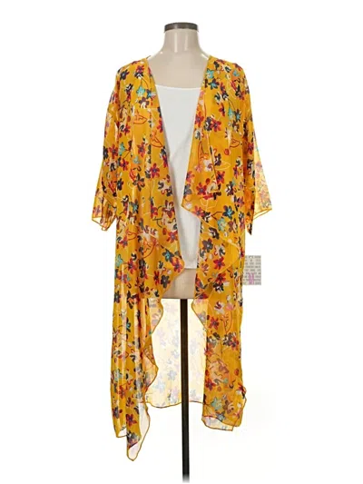 Pre-owned Lularoe Kimono In Yellow