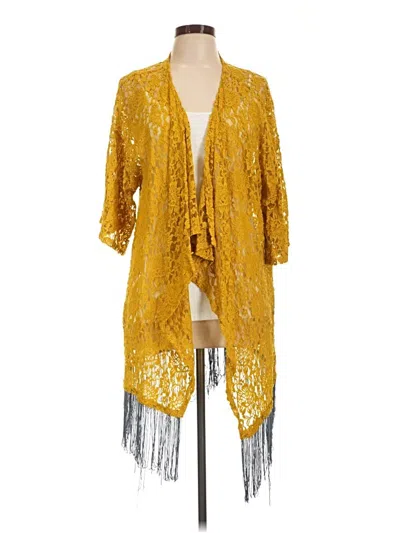 Pre-owned Lularoe Kimono In Yellow