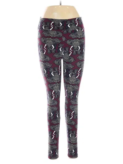 Pre-owned Lularoe Leggings In Burgundy