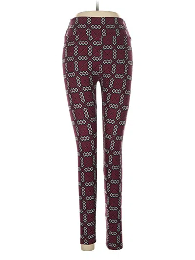 Pre-owned Lularoe Leggings In Burgundy