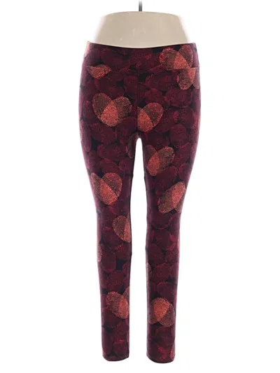 Pre-owned Lularoe Leggings In Burgundy