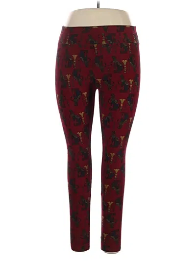 Pre-owned Lularoe Leggings In Burgundy