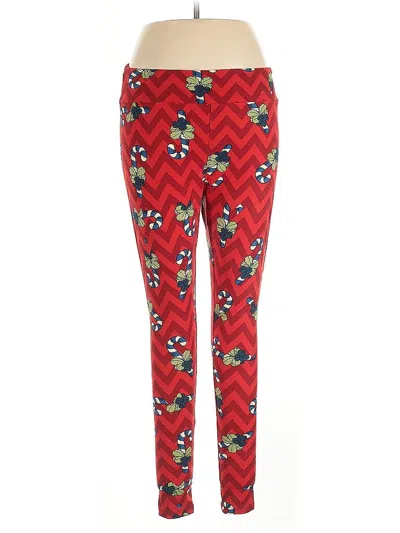 Pre-owned Lularoe Leggings In Red