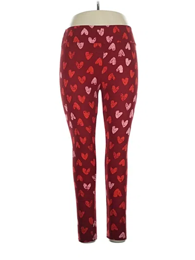 Pre-owned Lularoe Leggings In Red