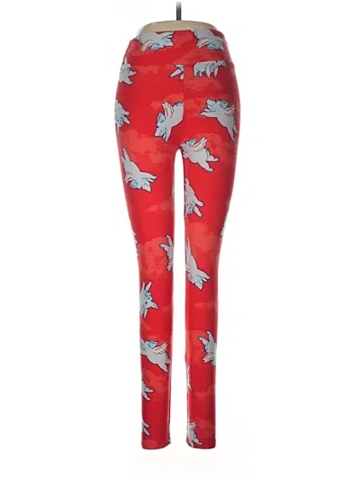 Pre-owned Lularoe Leggings In Red