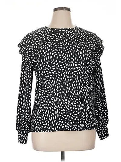 Pre-owned Lularoe Long Sleeve Blouse In Black