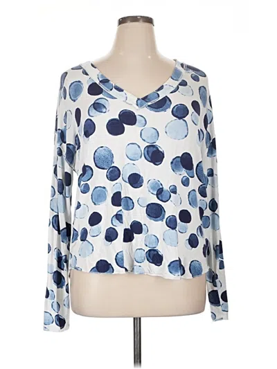 Pre-owned Lularoe Long Sleeve Blouse In Blue