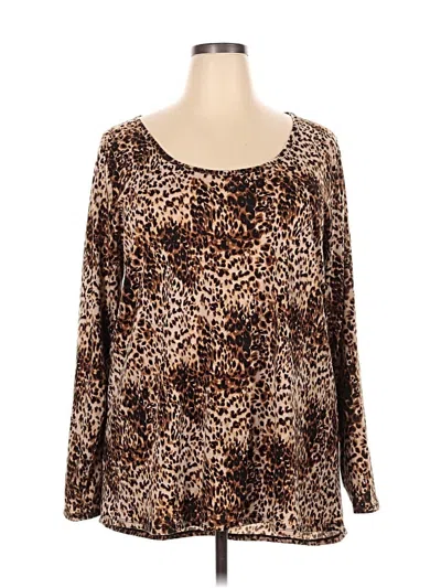 Pre-owned Lularoe Long Sleeve Blouse In Brown