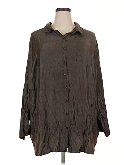 Pre-owned Lularoe Long Sleeve Blouse In Brown