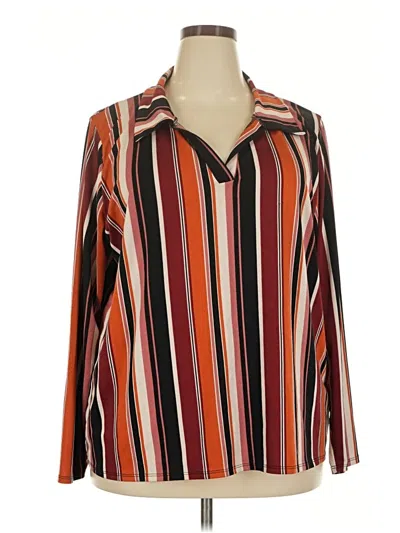 Pre-owned Lularoe Long Sleeve Blouse In Brown