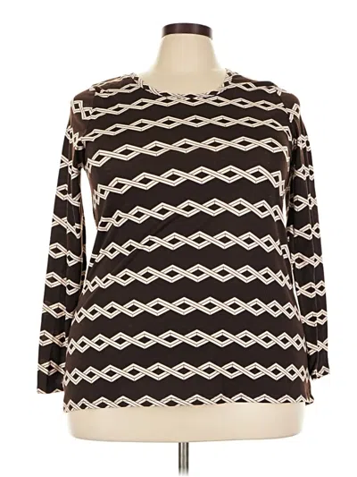 Pre-owned Lularoe Long Sleeve Blouse In Brown