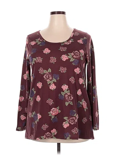 Pre-owned Lularoe Long Sleeve Blouse In Burgundy