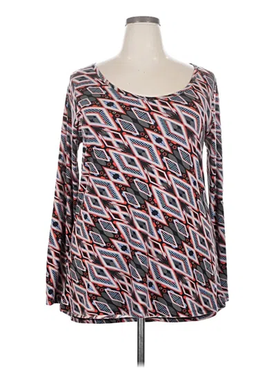 Pre-owned Lularoe Long Sleeve Blouse In Gray