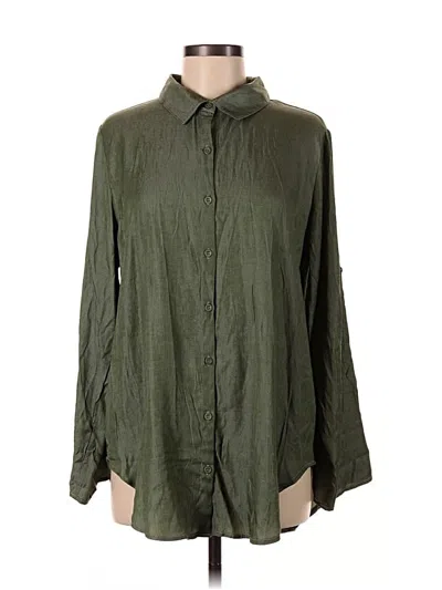 Pre-owned Lularoe Long Sleeve Blouse In Green