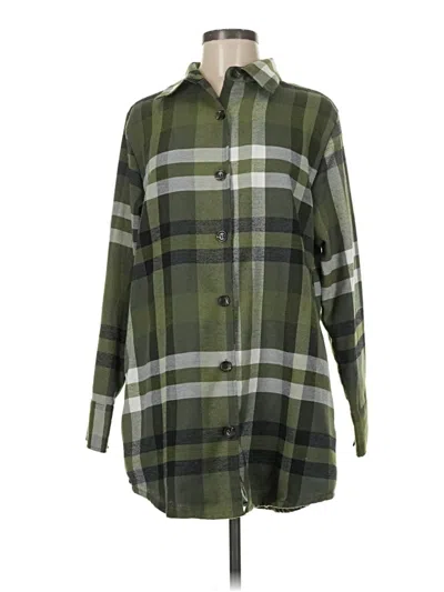 Pre-owned Lularoe Long Sleeve Blouse In Green