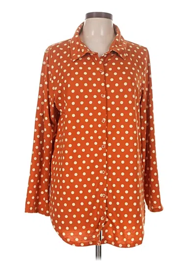 Pre-owned Lularoe Long Sleeve Blouse In Orange