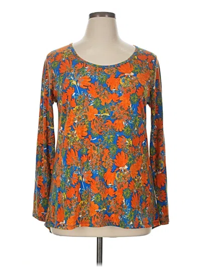 Pre-owned Lularoe Long Sleeve Blouse In Orange