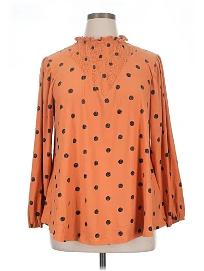 Pre-owned Lularoe Long Sleeve Blouse In Orange