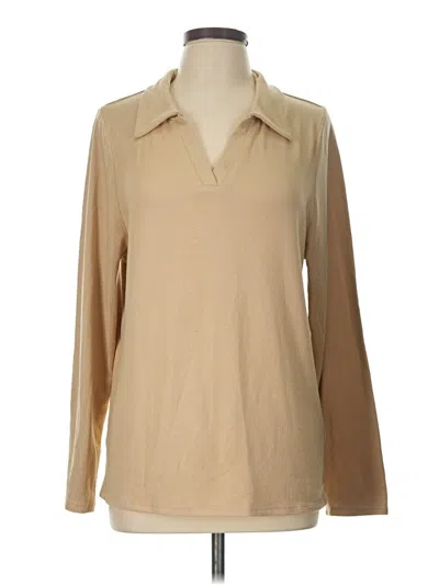 Pre-owned Lularoe Long Sleeve Blouse In Tan