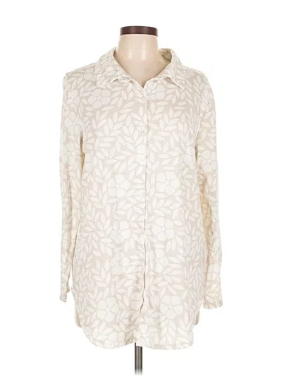 Pre-owned Lularoe Long Sleeve Blouse In White