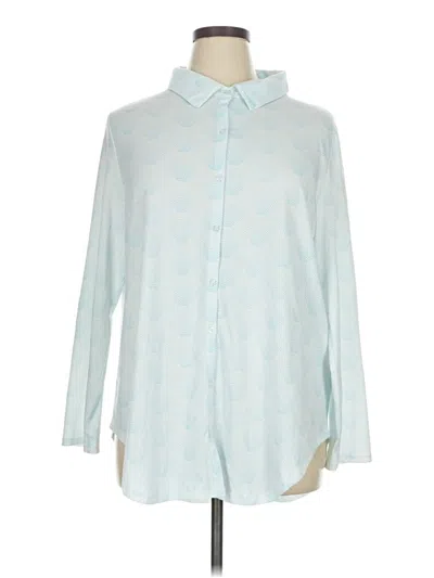 Pre-owned Lularoe Long Sleeve Polo Shirt In Blue