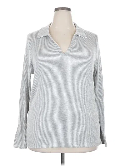 Pre-owned Lularoe Long Sleeve Polo Shirt In Gray