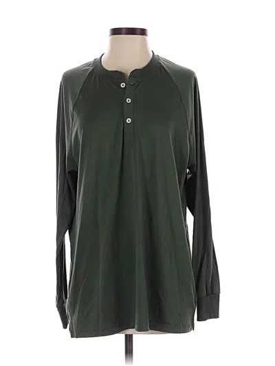 Pre-owned Lularoe Long Sleeve Polo Shirt In Green