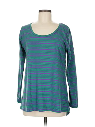 Pre-owned Lularoe Long Sleeve T-shirt In Blue