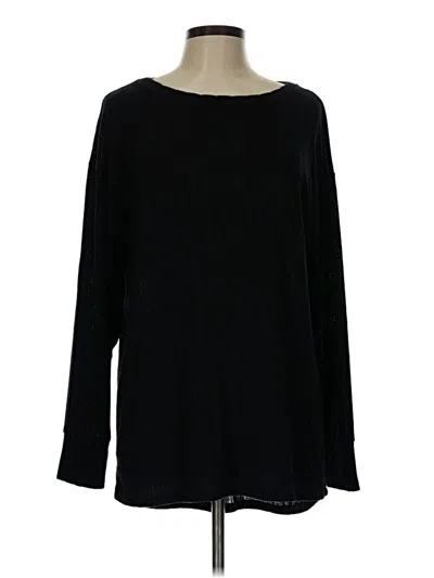 Pre-owned Lularoe Long Sleeve Top Black Boatneck Tops