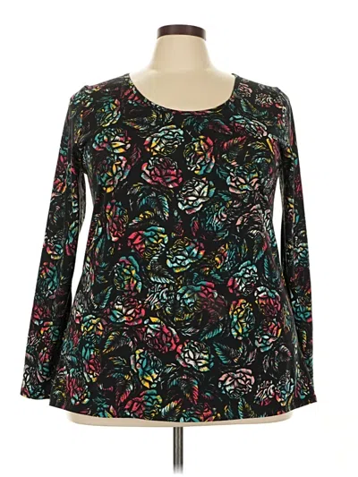 Pre-owned Lularoe Long Sleeve Top Black Keyhole Neckline Tops