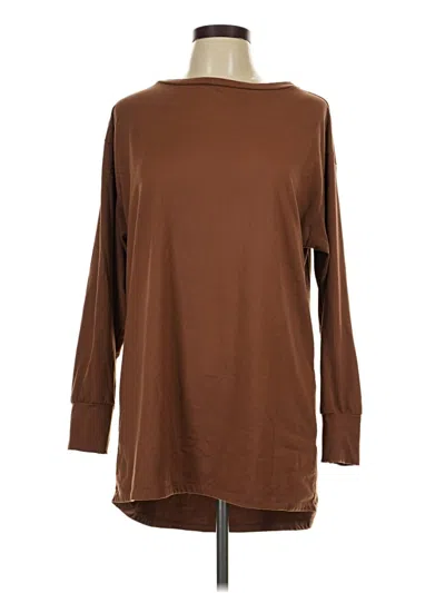Pre-owned Lularoe Long Sleeve Top Brown Boatneck Tops