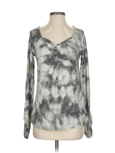 Pre-owned Lularoe Long Sleeve Top Gray Sweetheart Neckline Tops